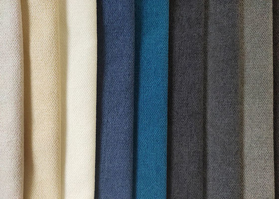 Knitted Plain Sofa Fabric ISO9001 Faux Linen Fabric Polyester